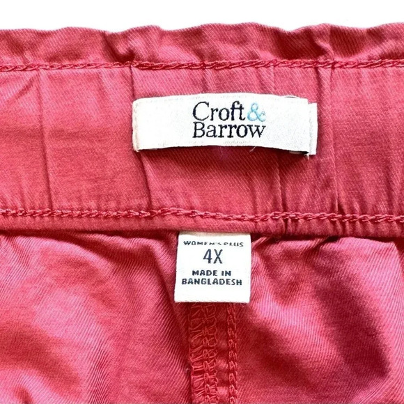 NWT CROFT & BARROW Women Drawstring Pockets Elastic Waist Pink Skirt Plus Sz 4X - Picture 9 of 11